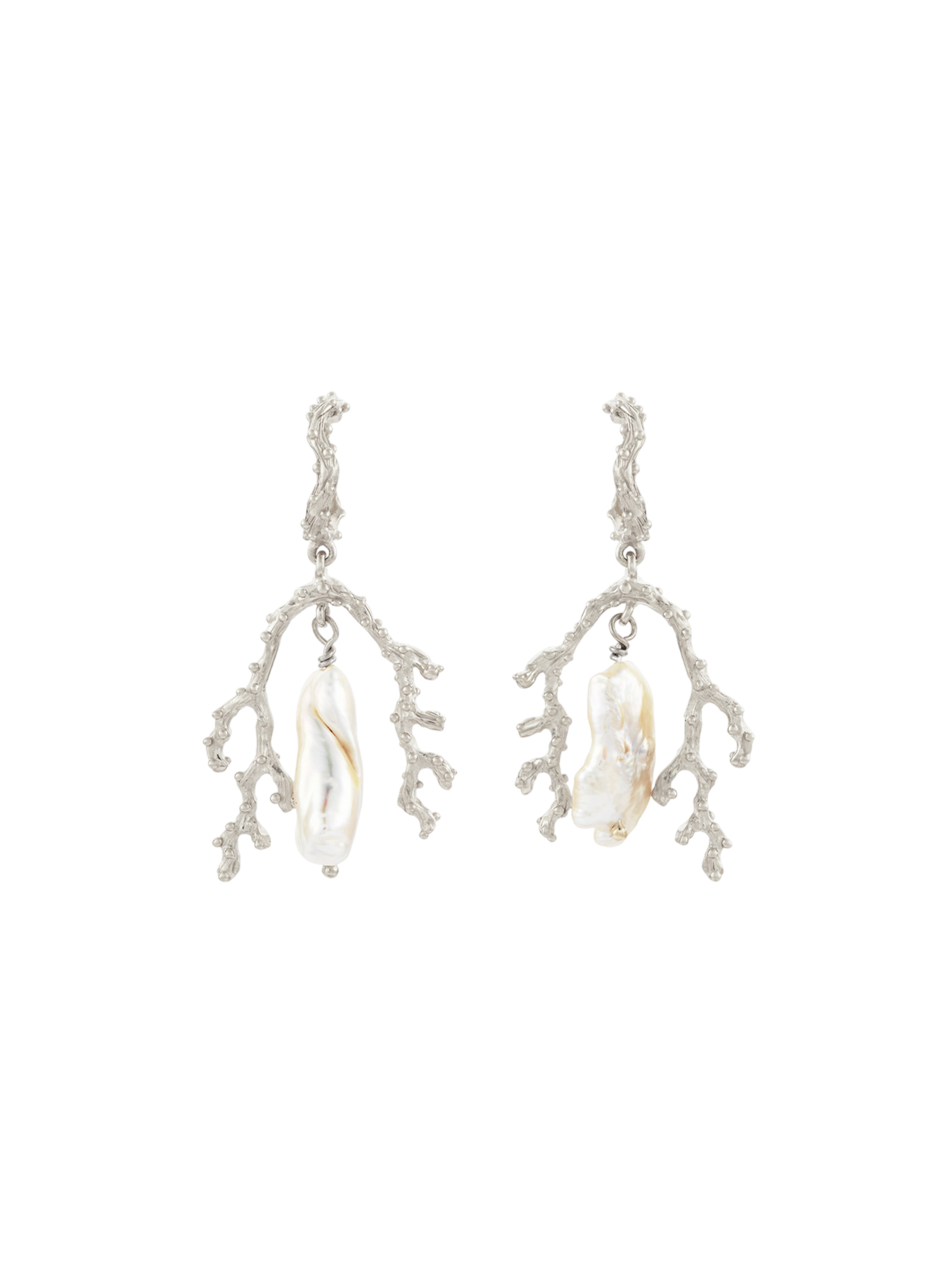 Mutiara pearl earrings silver